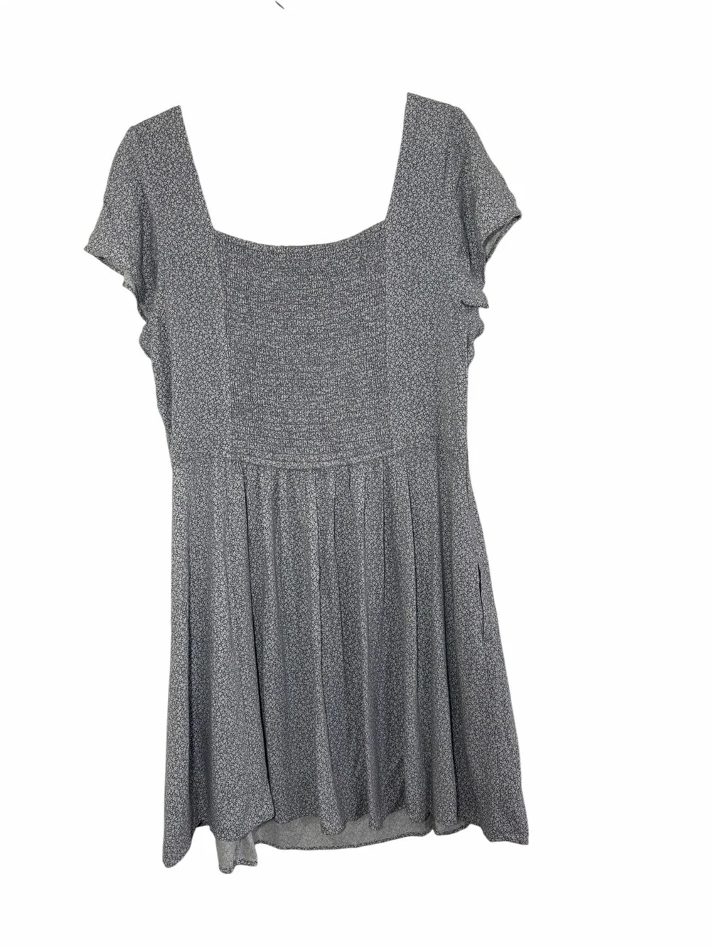 Abercrombie Blue Ditzy Floral Mini Dress XL NWT Smocked Back Cottagecore Fairy - Picture 3 of 13